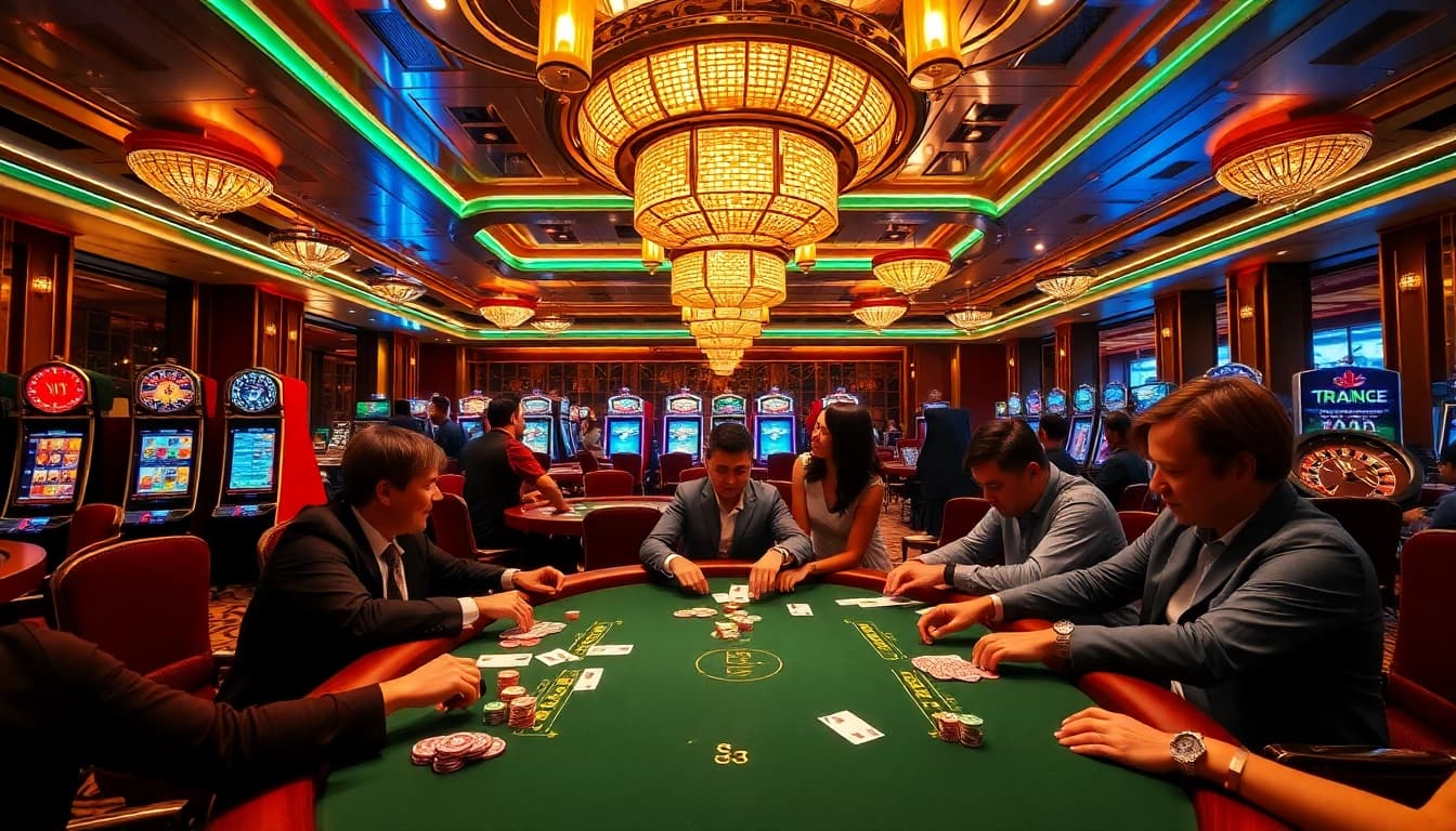 Betting excitement at https://sclub88.app/ with colorful poker chips and vibrant casino tables.