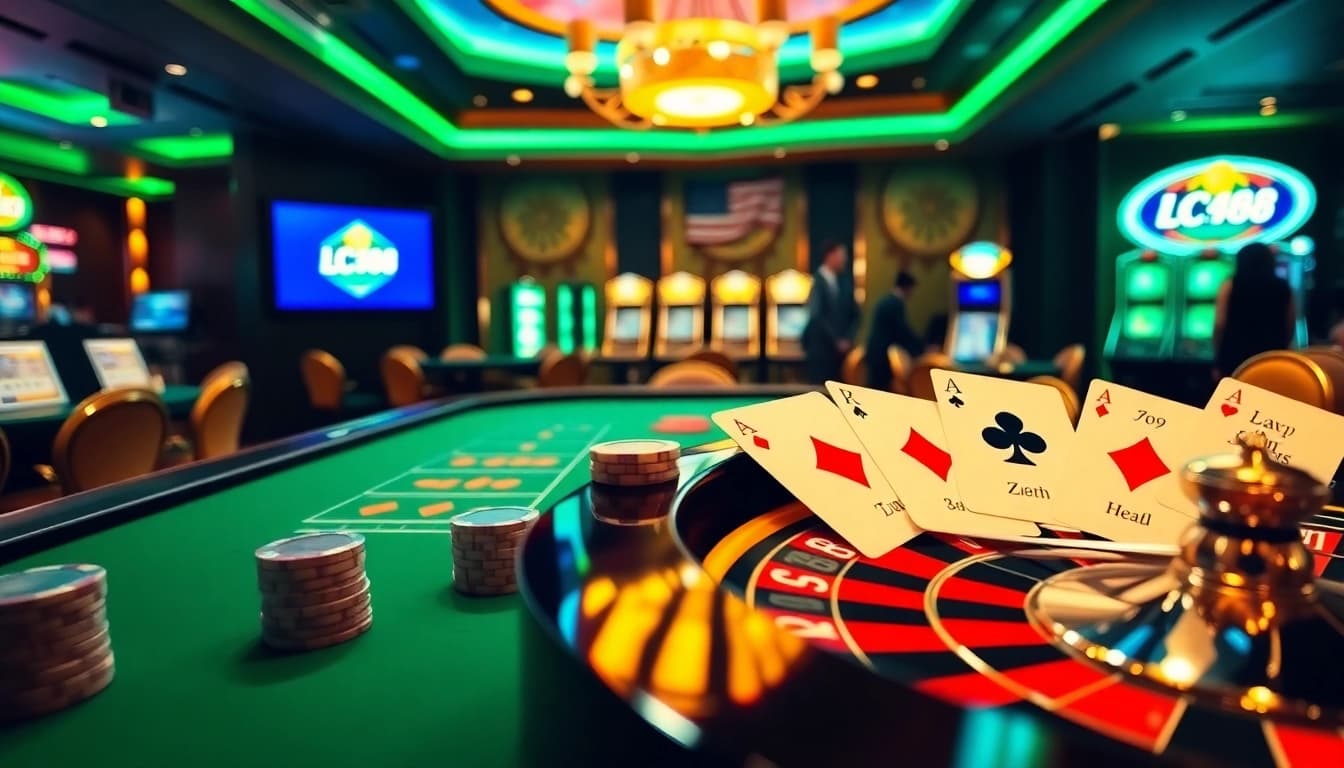 Experience thrilling gameplay at LC 88 with vibrant casino visuals and engaging gambling action.