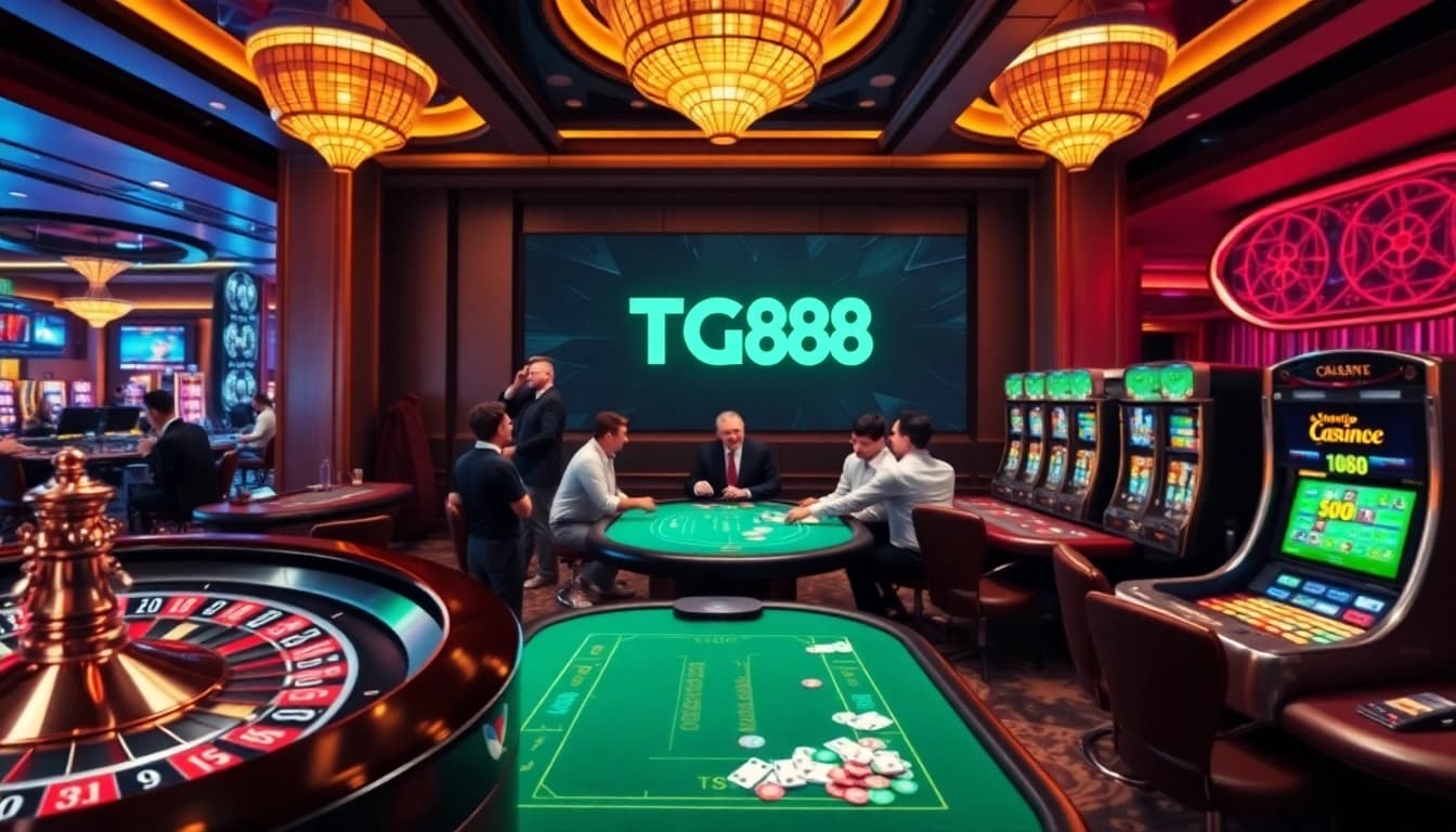 Experience the excitement of TG88 casino games with vibrant roulette, poker, and slot machines.