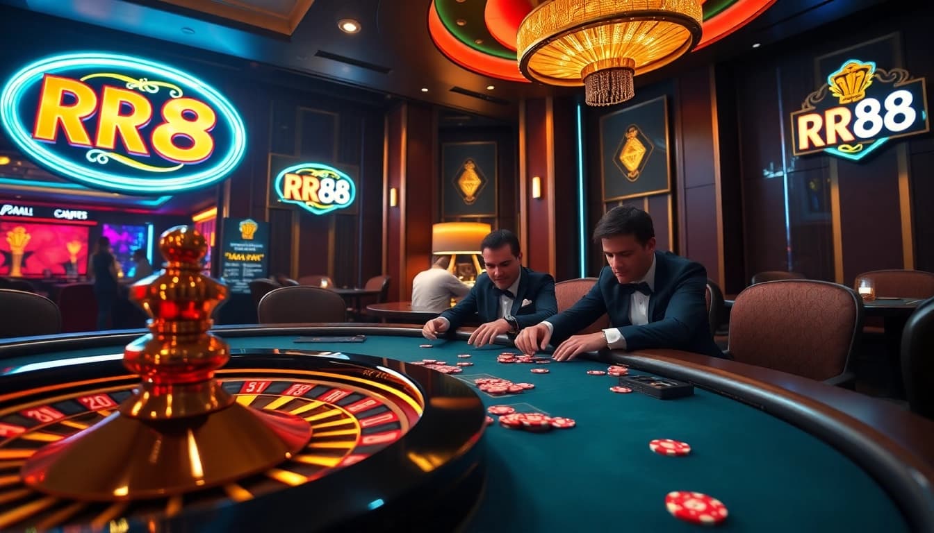 Experience the excitement of winning at RR88 with vibrant casino visuals and dynamic gameplay.