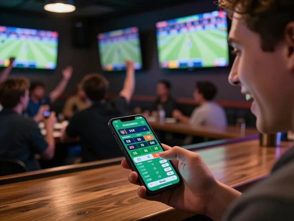 Engaging sports betting moment at 88CLUB highlighting live odds and smartphone interaction