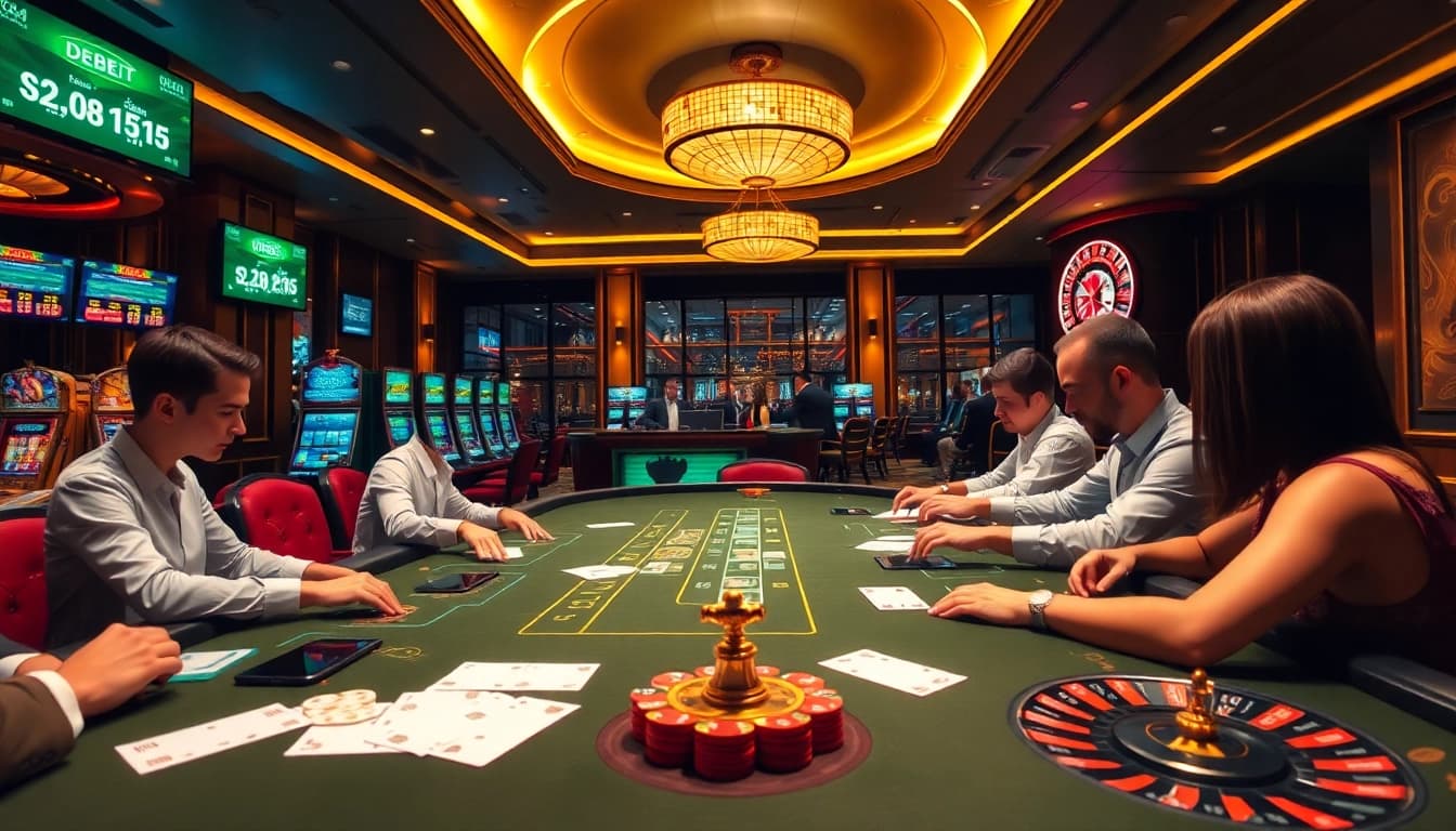 Winning at Nhà Cái DEBET with engaging poker table action and casino excitement.
