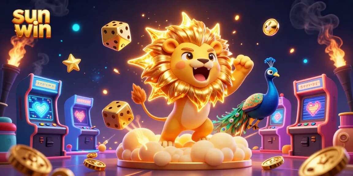 Experience the excitement of sun win with vibrant casino games, golden elements, and engaging characters.