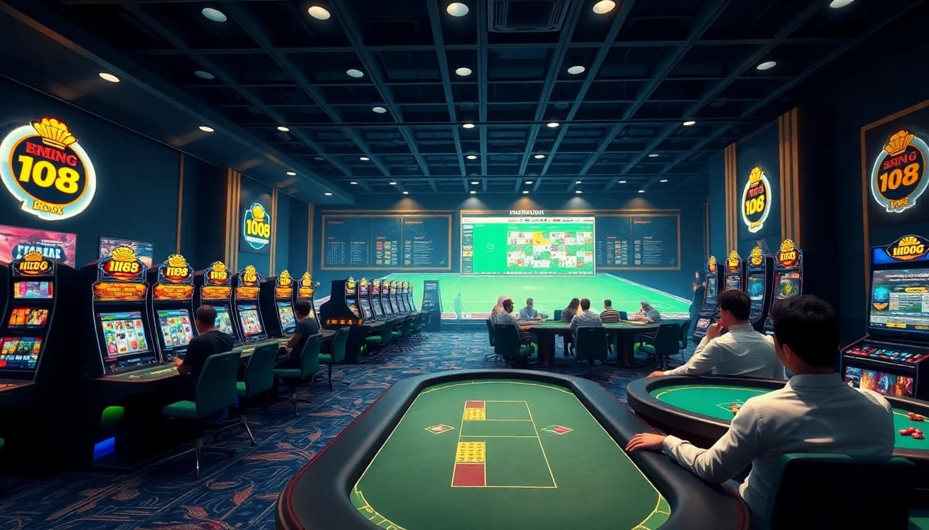 Experience the vibrant gaming atmosphere of stimmgewitter.org with engaging visuals of online betting platforms.