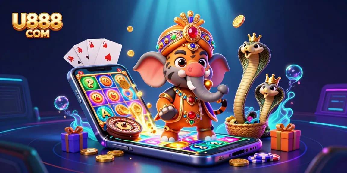Experience thrilling gaming with U888 COM's vibrant 3D elephant and maharaja characters!