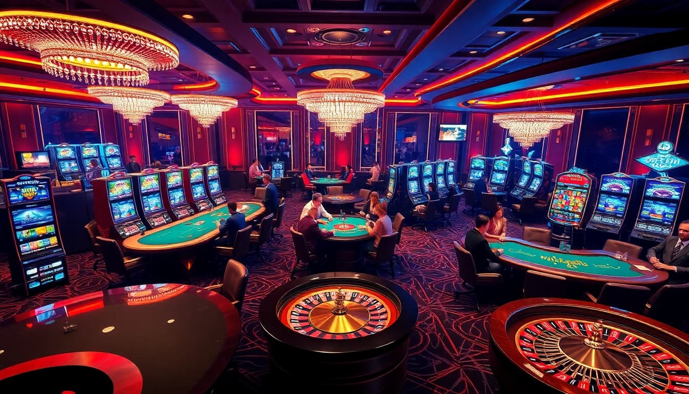 Experience the excitement of open88 casino gaming with vibrant tables and slot machines.