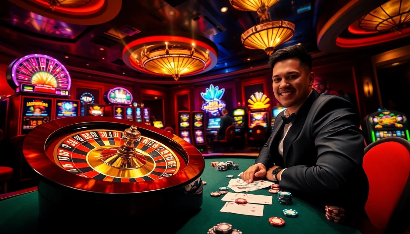 Players enjoying a winning streak at the luxurious tables of https://bem88.com casino.