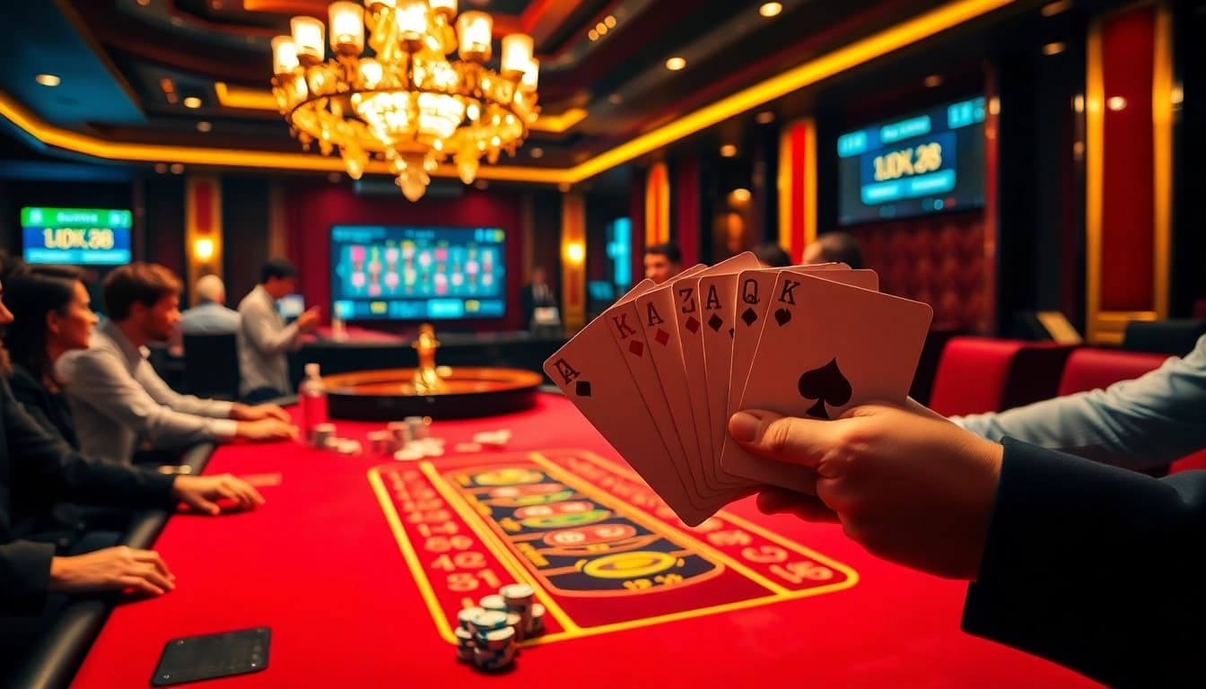 Experience winning at the luck8 cc table with lively players and vibrant chips.