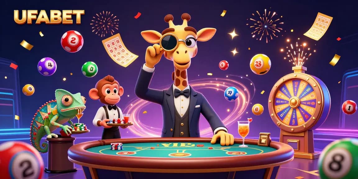 Engage in winning strategies with UFABET's vibrant online casino, featuring playful 3D characters.