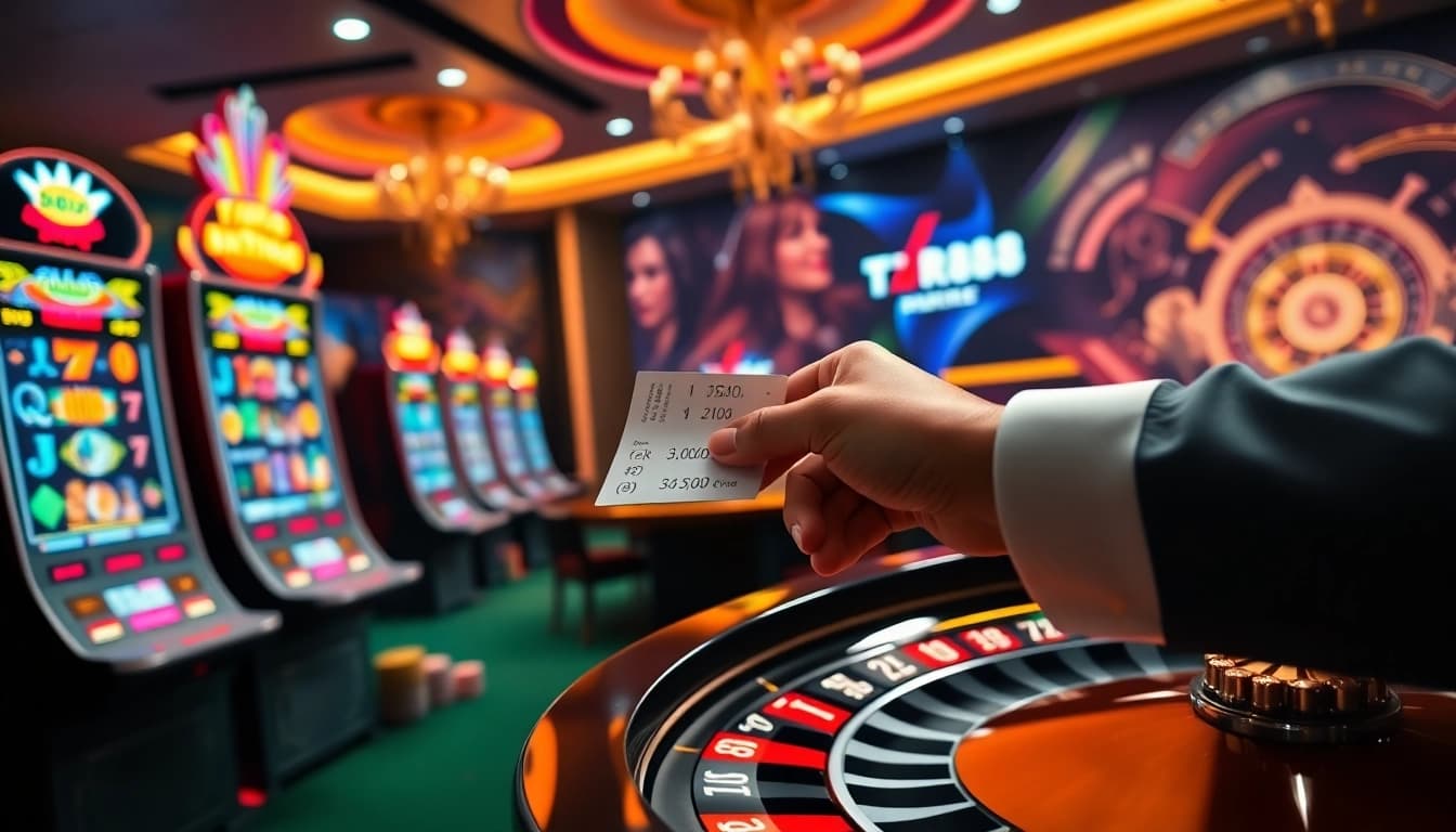 tr88 trang chủ engaging casino scene with vibrant slots and professional betting