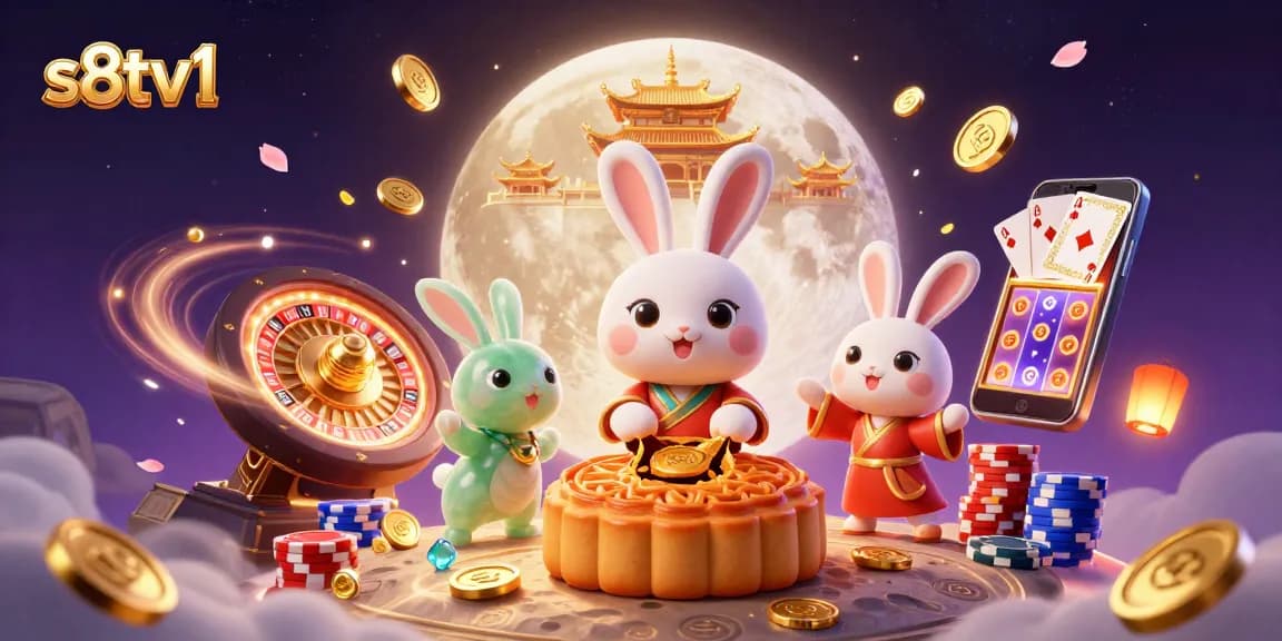 Engage with s8tv1 at the virtual casino, featuring lively animations of moon rabbits and pokies!