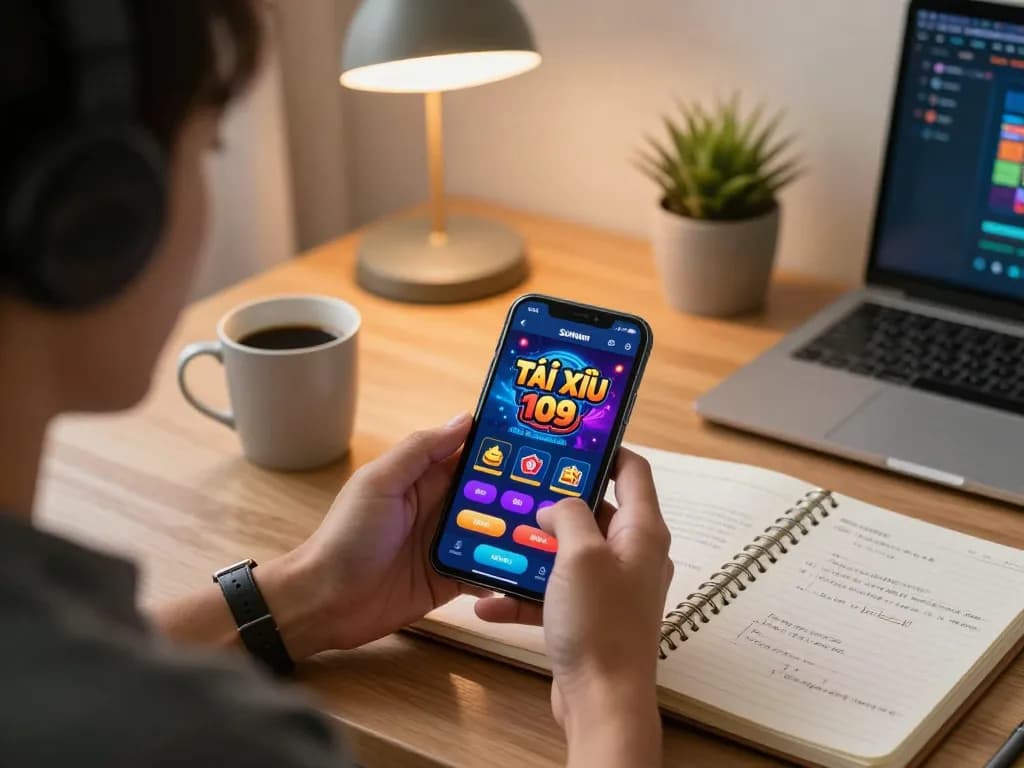 Tài Xỉu Sunwin gameplay displayed on a smartphone in a relaxed home setting with strategic betting notes.