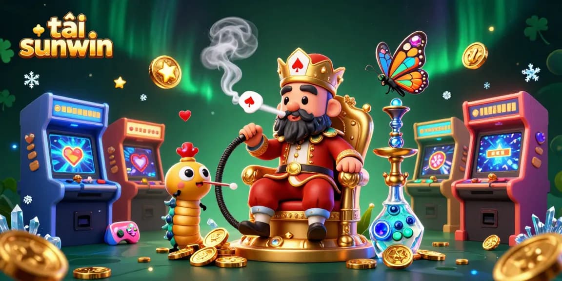 Play and win exciting games like tải sunwin in a vibrant casino scene with playful 3D characters.