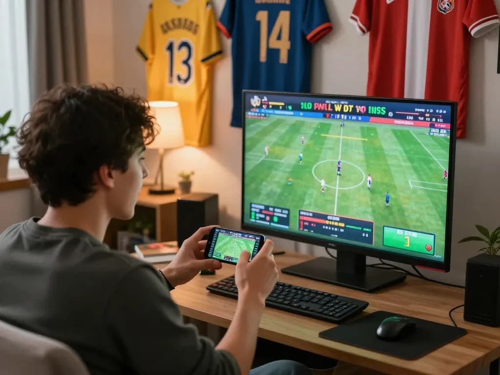 Tỷ lệ kèo nhà cái seen in a person placing bets during a live sports event, showcasing excitement and strategy.