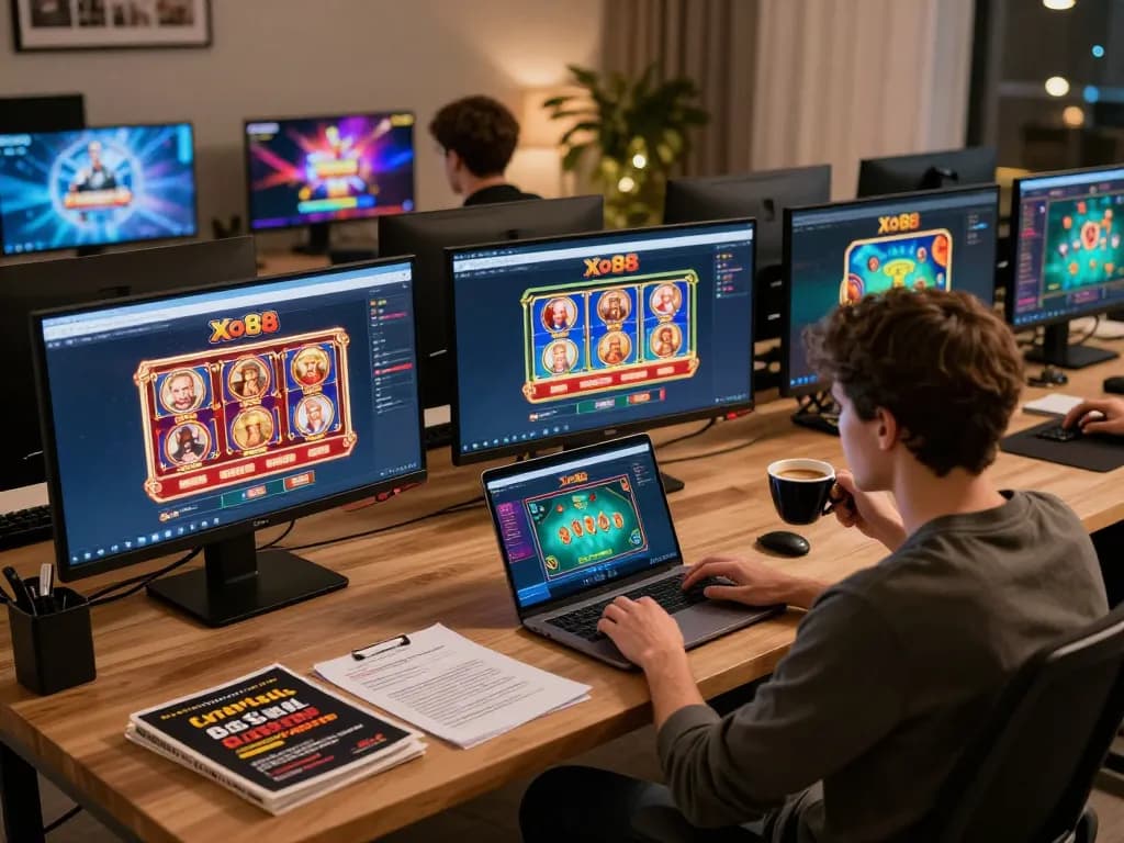 Engaging online gaming scene showcasing Xo88 with a player strategizing and enjoying the experience at home