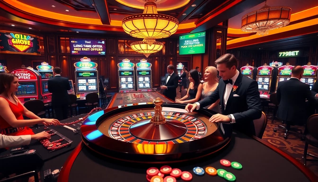 Players actively betting at 789bet's luxurious casino tables, highlighting excitement and engagement.