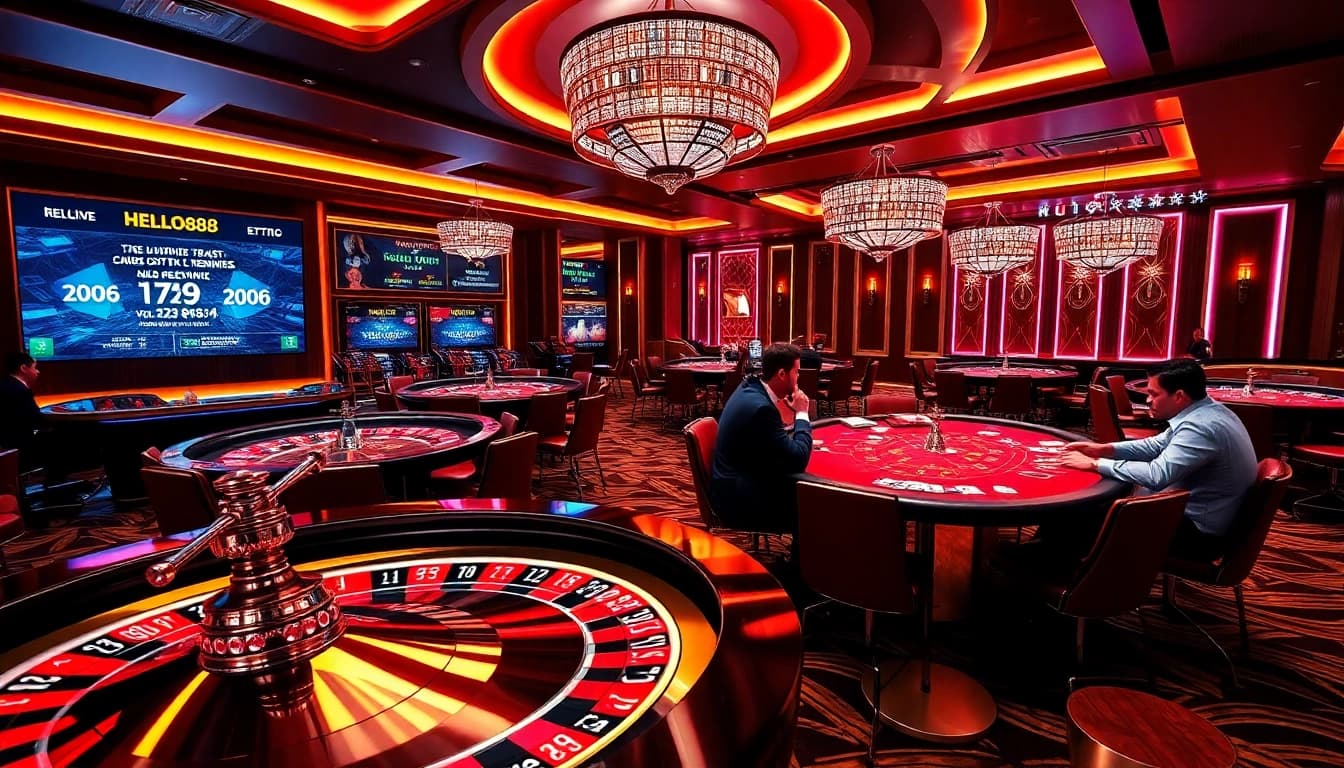 Experience high-stakes poker action at HELLO88's luxurious casino.