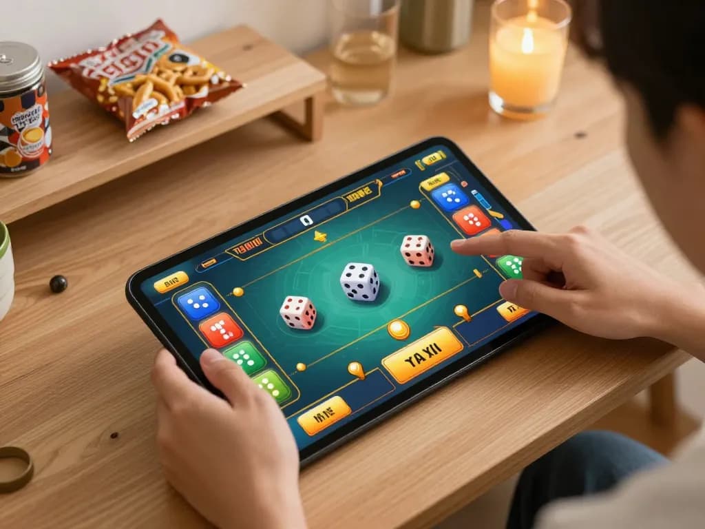 Engaged player using taixiuonlinego app for thrilling online gaming experience