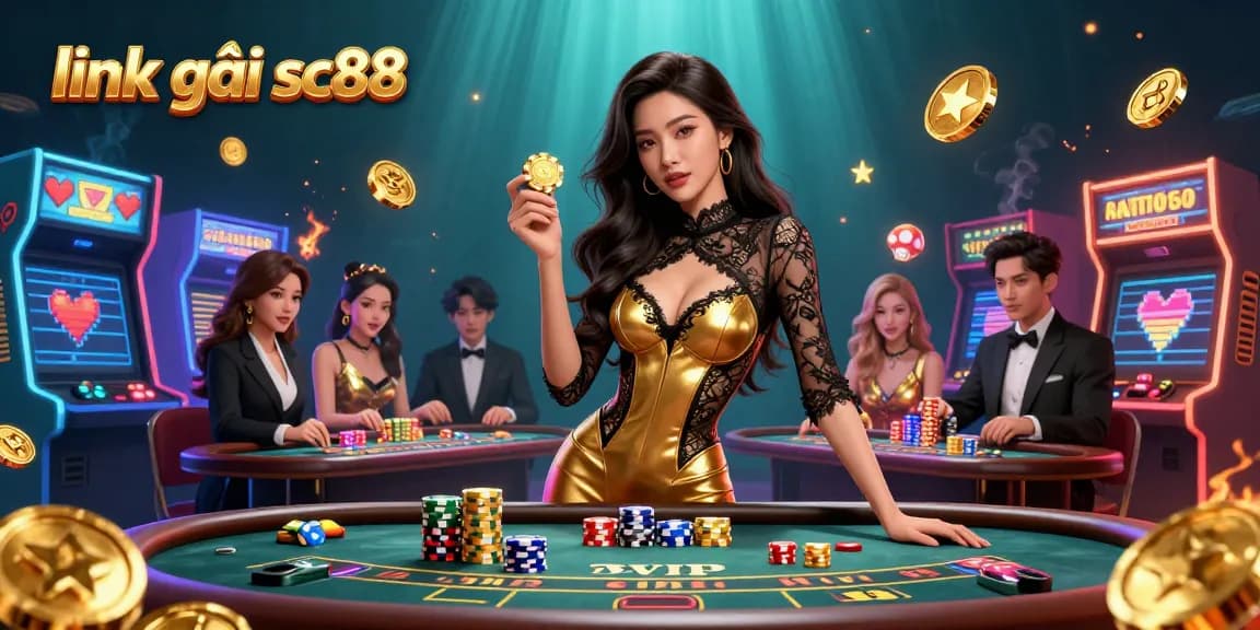 Exciting gameplay at SC88 casino, with a beautiful Asian woman confidently showcasing high-value casino chips, signifying link vào sc88 access.