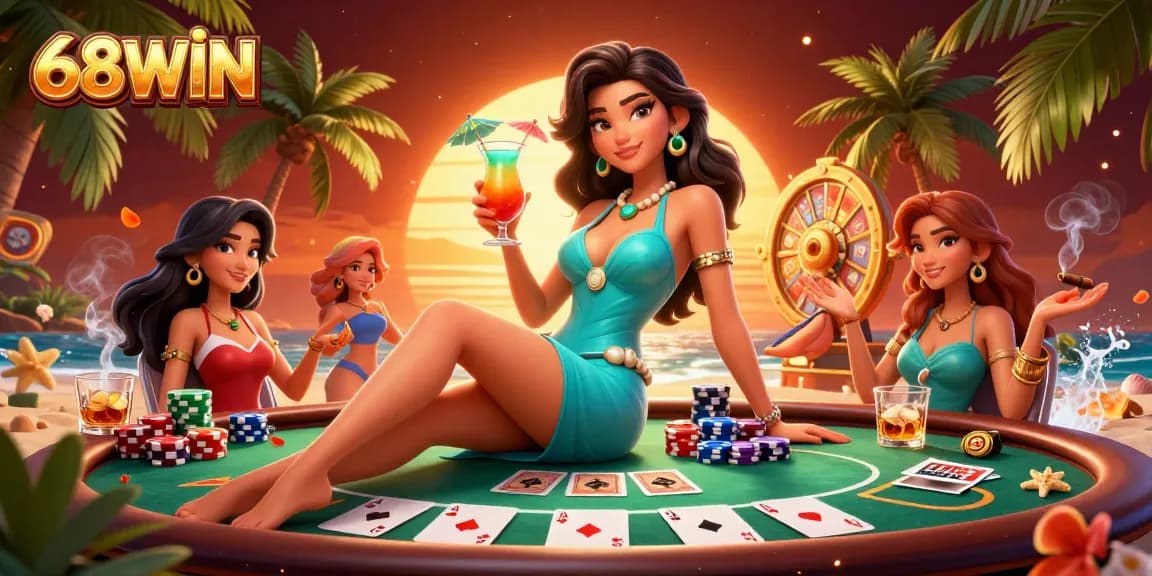 Experience thrilling wins with 68WIN as you enjoy glamorous gaming at a vibrant beach casino.