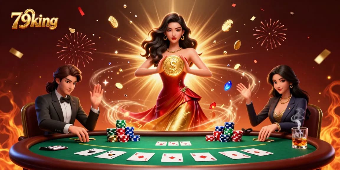 Experience the thrill of winning at 79king with stunning visuals of casino elements and dynamic action.