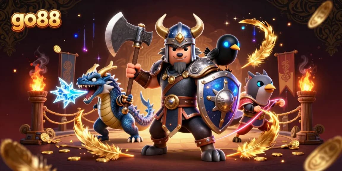 Engage with go88’s thrilling casino atmosphere, featuring dynamic characters and vibrant game elements.