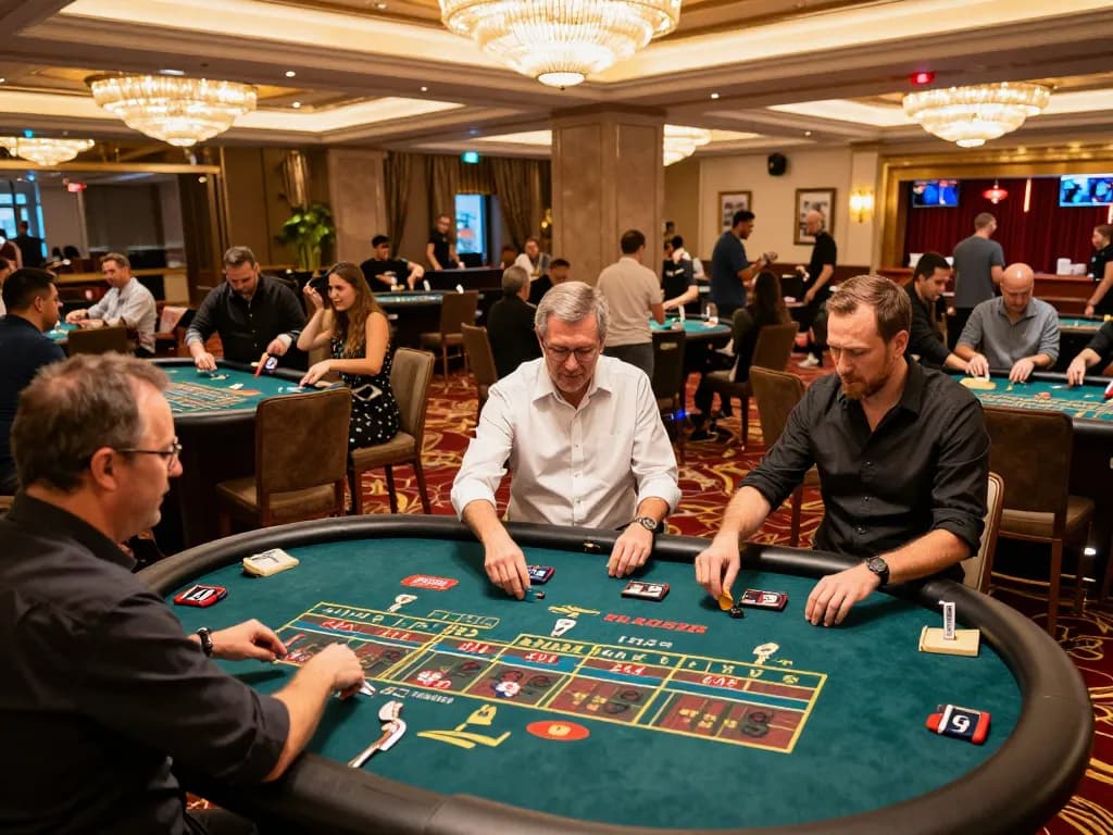 Players enjoying exciting games at nhà cái rr88 casino with vibrant atmosphere and professional dealers