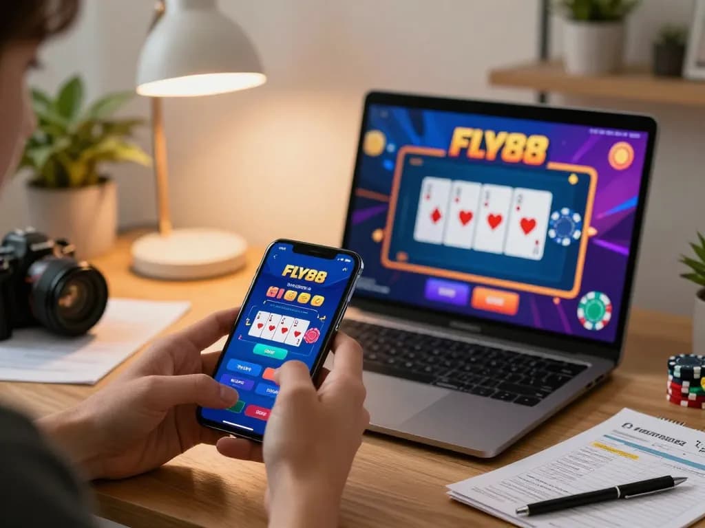 Engaging FLY88 gaming session on smartphone showcasing excitement and strategic gameplay.