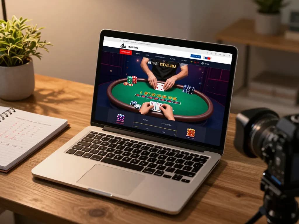 UU88 player engaging in blackjack online, showcasing a strategic betting moment at home.