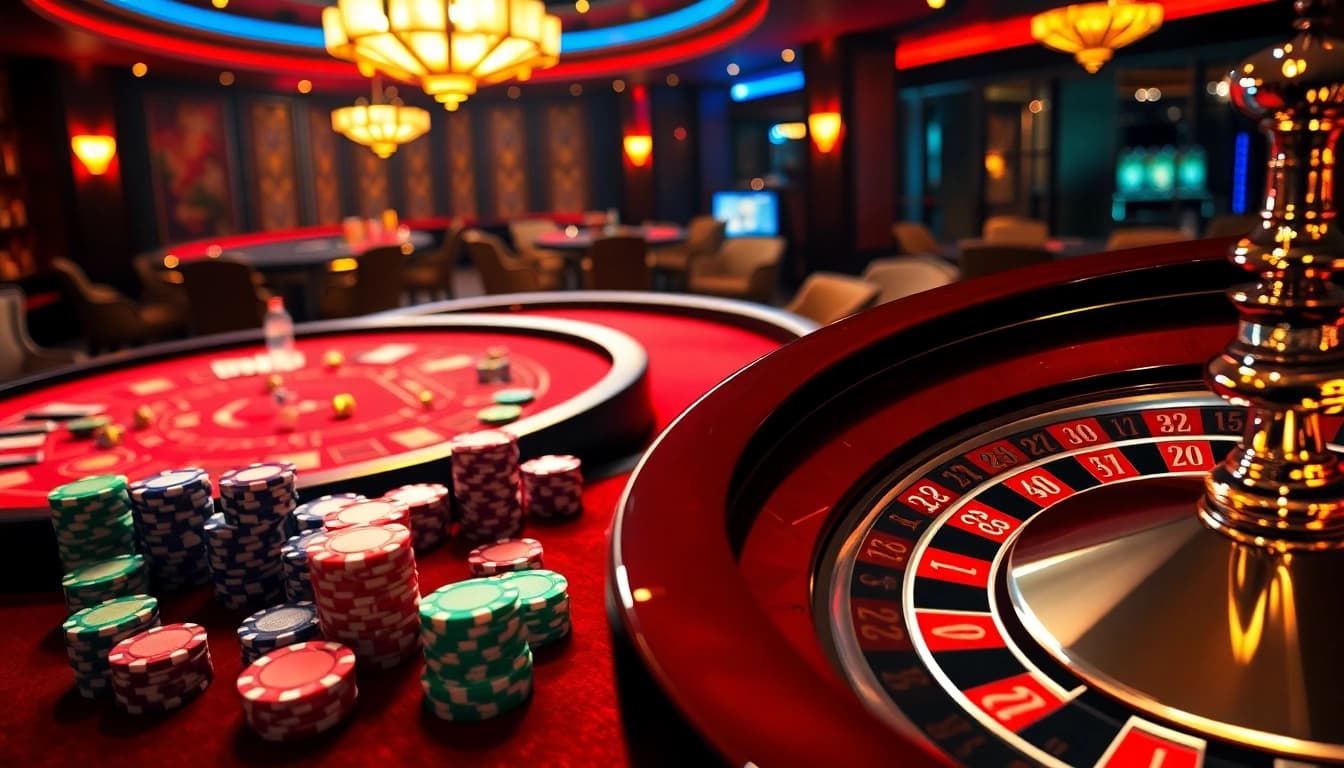 Experience high-stakes gaming at 789club with vibrant casino tables and thrilling roulette action.