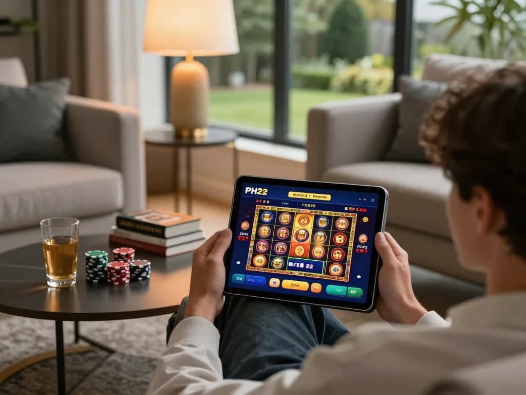 Engaging in online slots using the PH22 app from a cozy home setup
