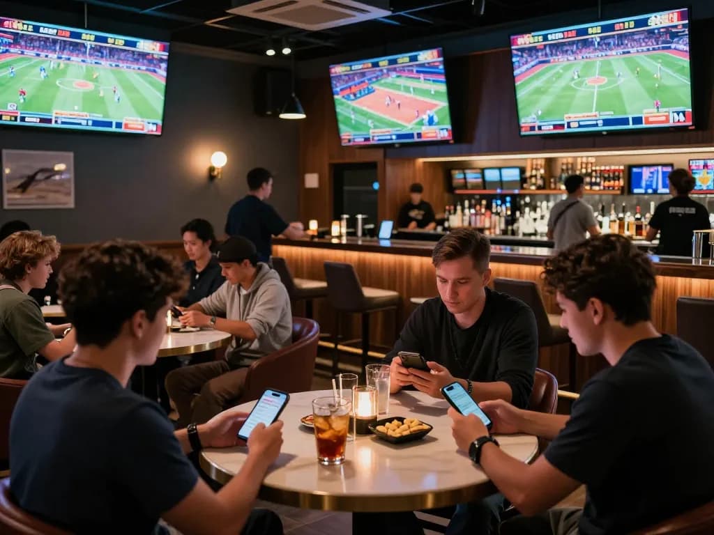 N188 sports bettors placing wagers in a vibrant and interactive lounge setting