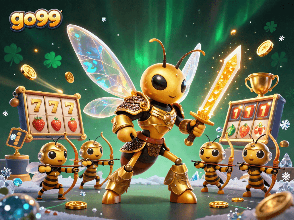Join the fun at go99 as you spin thrilling slot reels in an exciting casino scene!