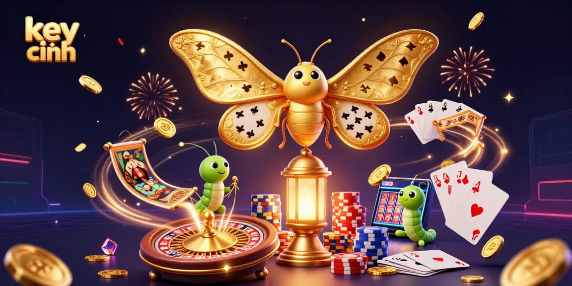 Experience the thrill of the casino with key chính featuring vibrant characters, golden elements, and festive energy.