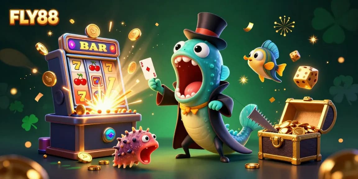 Engage with the excitement of FLY88 as the deep-sea creatures perform thrilling magic while showcasing casino games and jackpots.