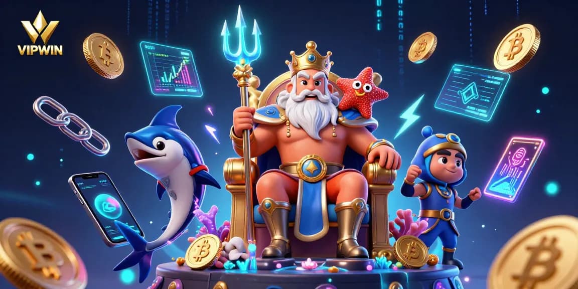 Experience the excitement of winning with VIPWIN at this colorful digital casino scene.