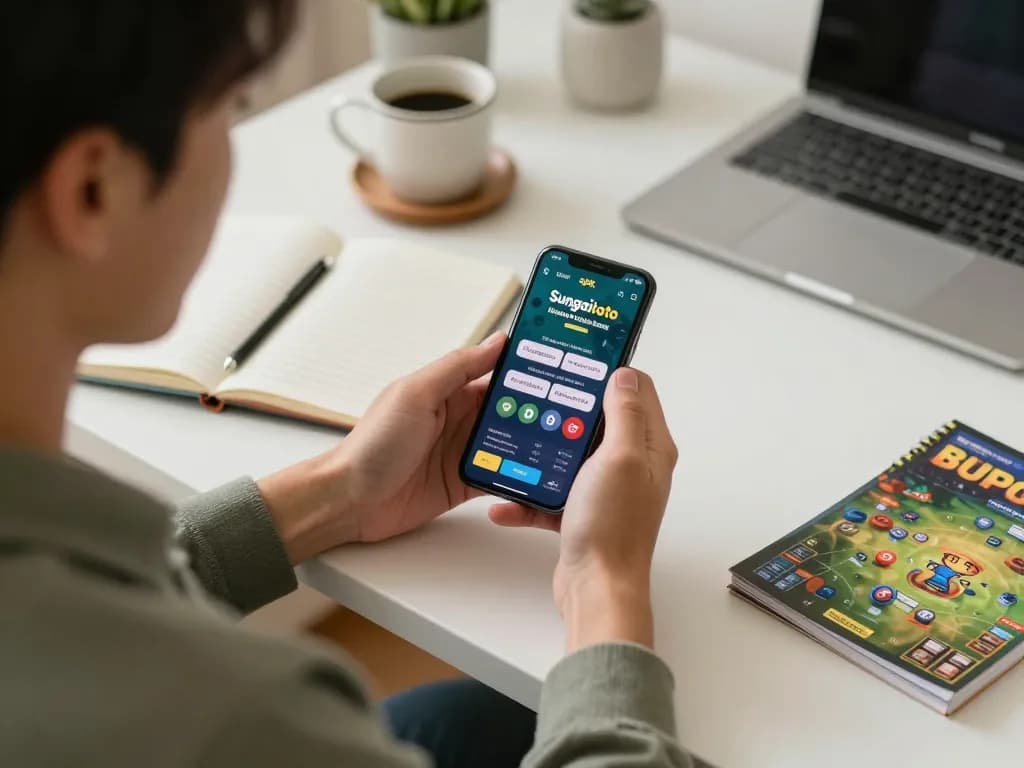 Engaging with the apk sungaitoto mobile app on smartphone for online betting strategies in a cozy home setting
