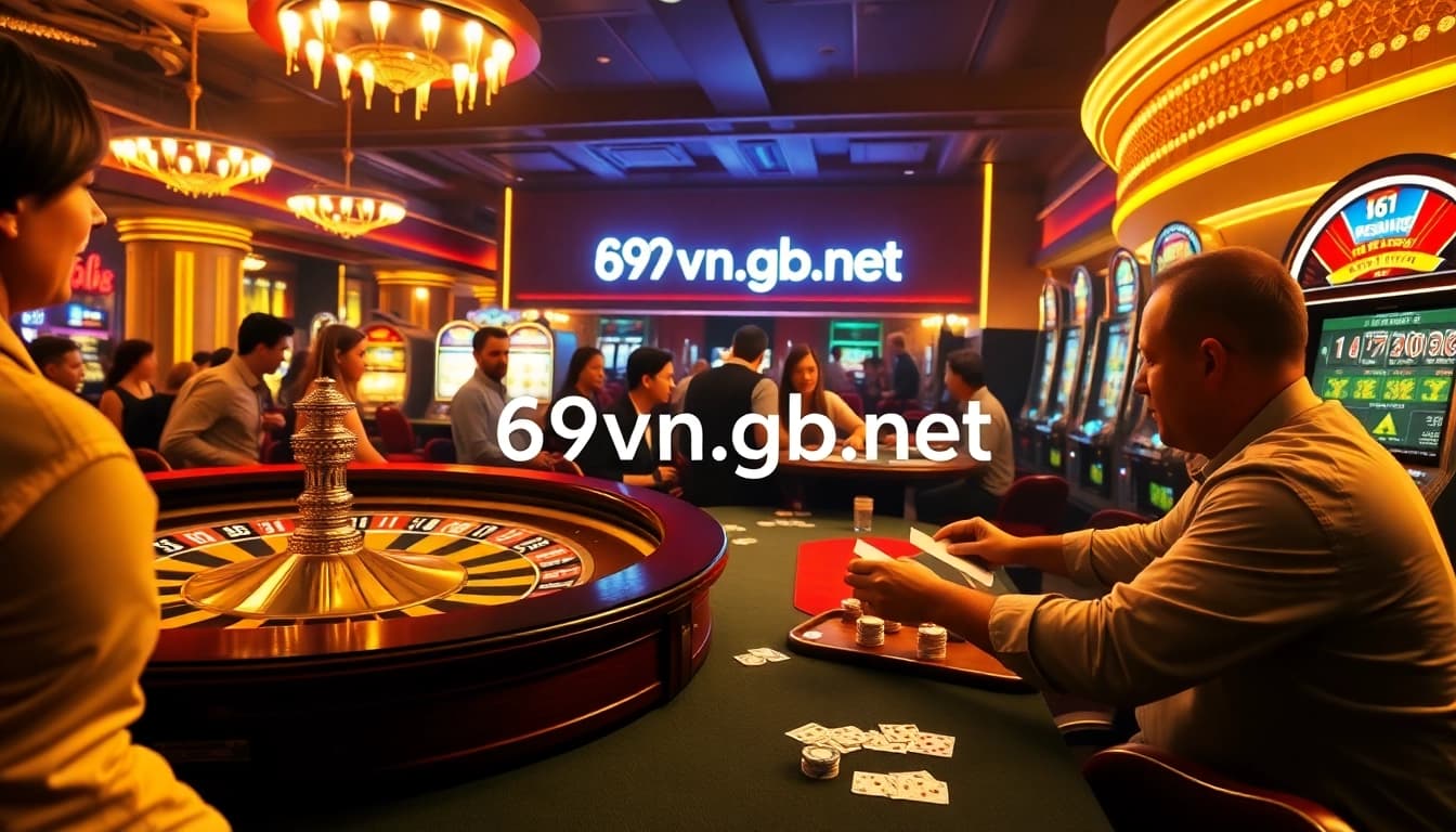 Experience thrilling gambling at 69vn.gb.net with poker tables and vibrant slot machines.