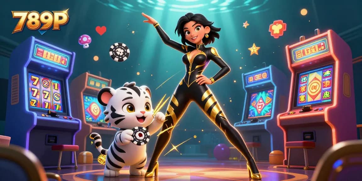 Engage in thrilling gameplay at 789P with dynamic characters amidst exciting casino elements.