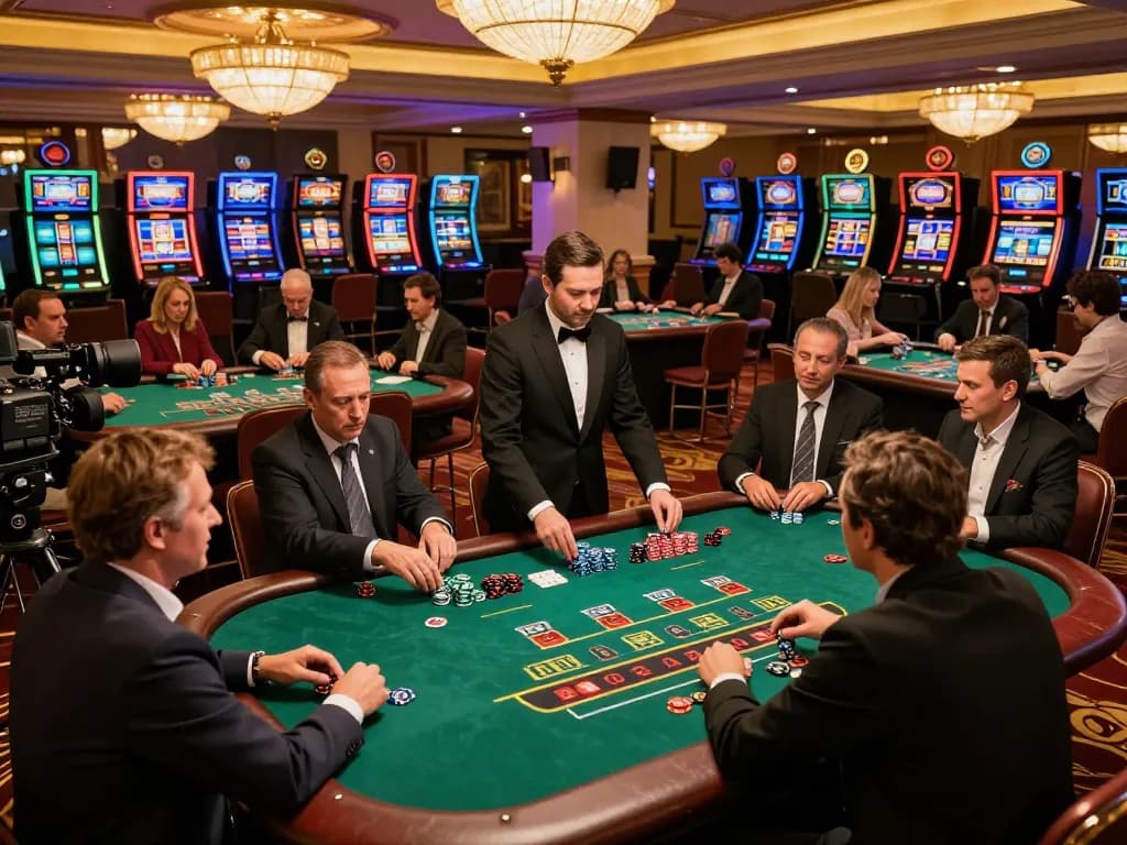 Players enjoying blackjack at the XX88 casino, showcasing excitement and strategy.