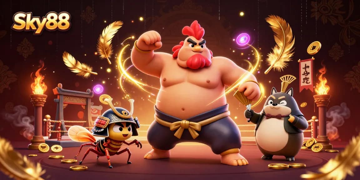 Experience Sky88's thrilling casino ambiance with distinguished characters and dynamic game elements in dazzling detail.
