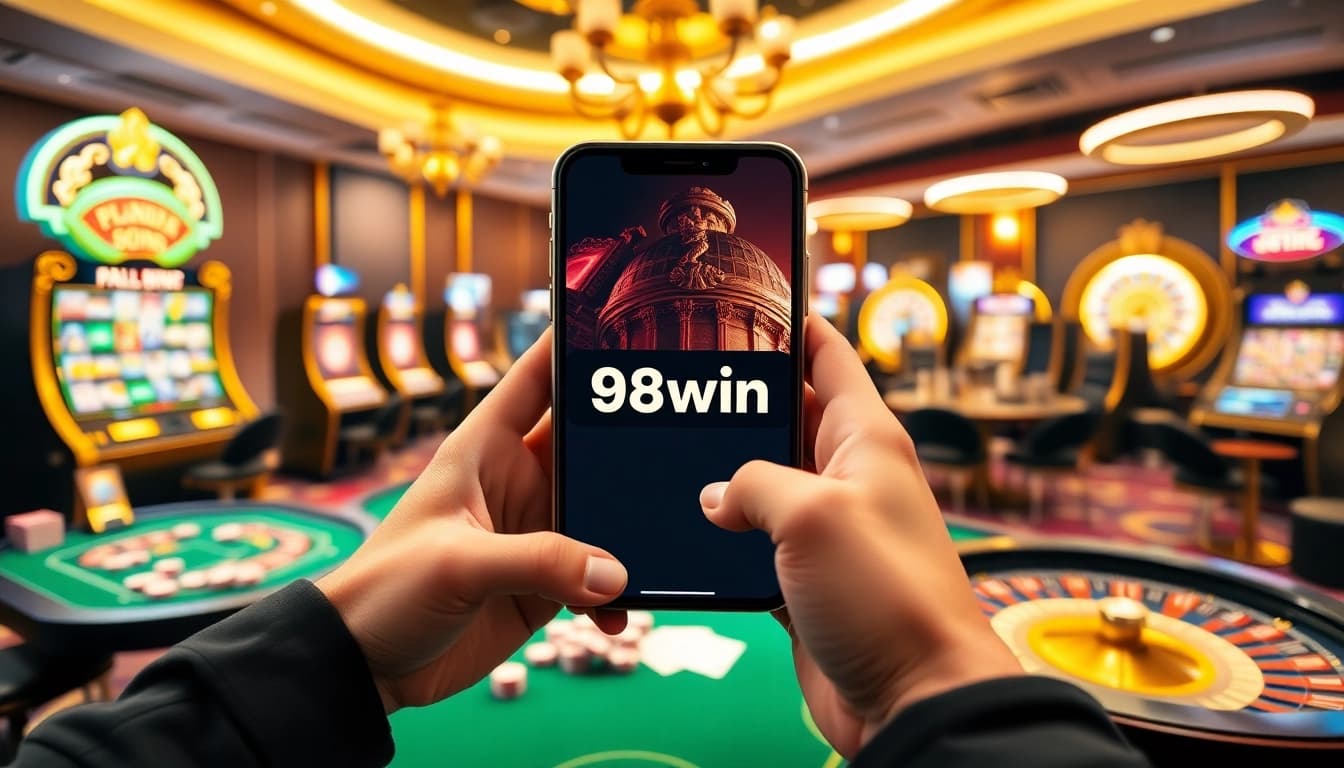 Engage with the excitement of online gambling featuring the 98win link at a virtual casino.