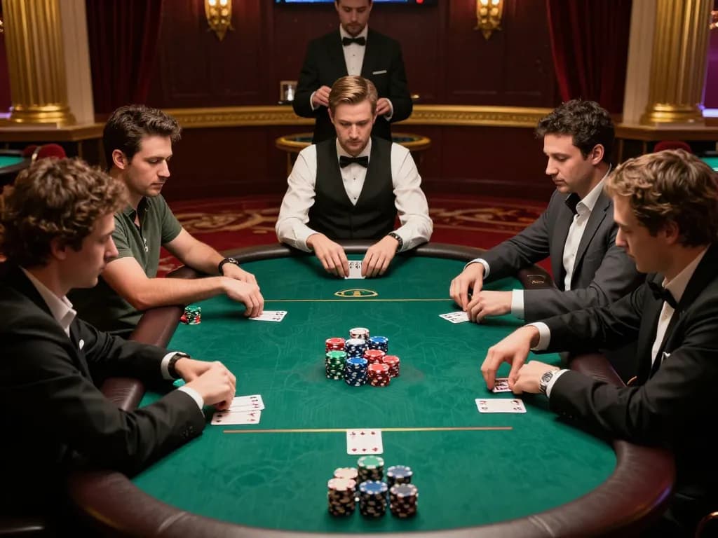 sunwin20 players engaged in a high-stakes poker game showcasing strategy and intense competition