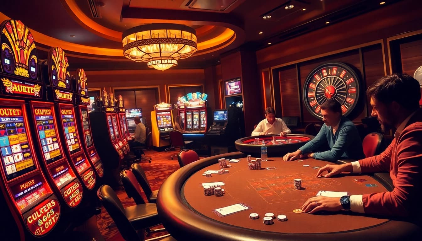 Experience the excitement of gambling with a thrilling casino scene emphasizing sun win moments.