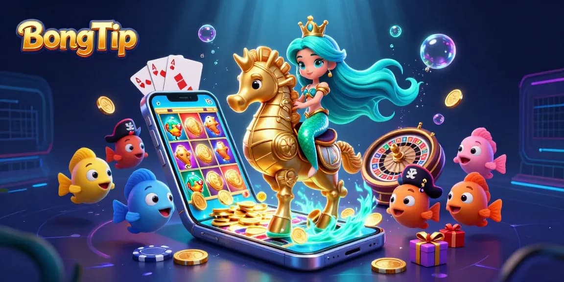 BongTip immerses players in a magical underwater casino adventure with vibrant characters and interactive slot games.