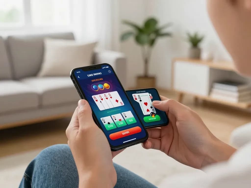 Engaging in live casino gameplay on the GO88 app while relaxing at home.
