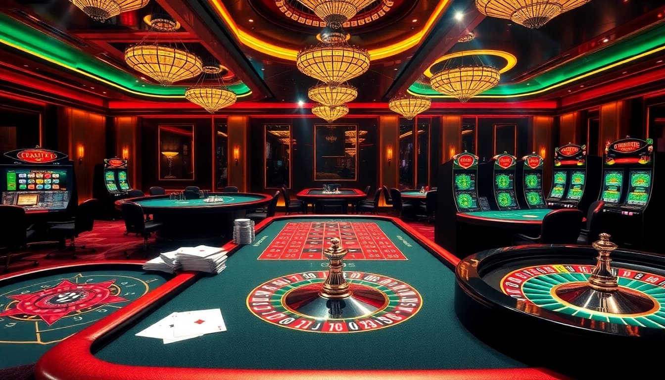 Experience the thrills of Alo789 Com with vibrant casino tables and exciting gaming elements.
