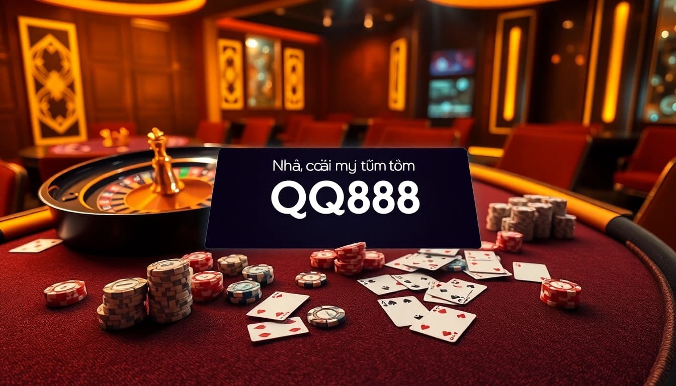 No image of casino gaming captured, showcasing Nhà cái uy tín QQ88’s rich atmosphere with roulette wheels and poker chips.