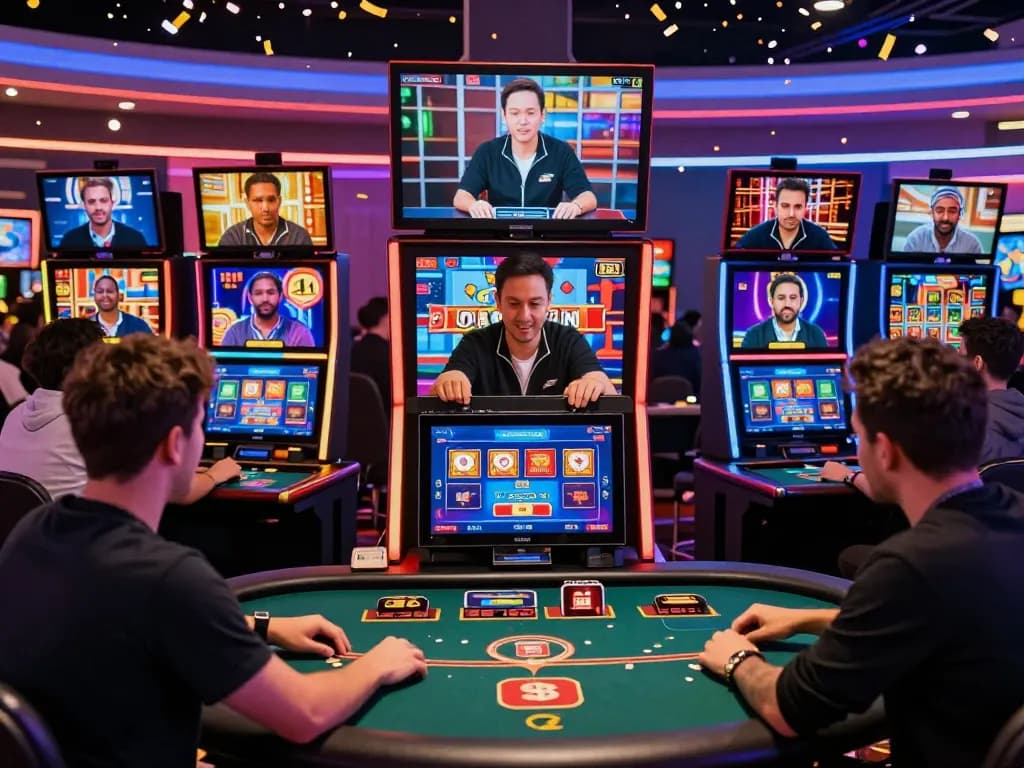 Experience excitement and engagement with gem88's online gaming environment featuring players at a dynamic digital casino.