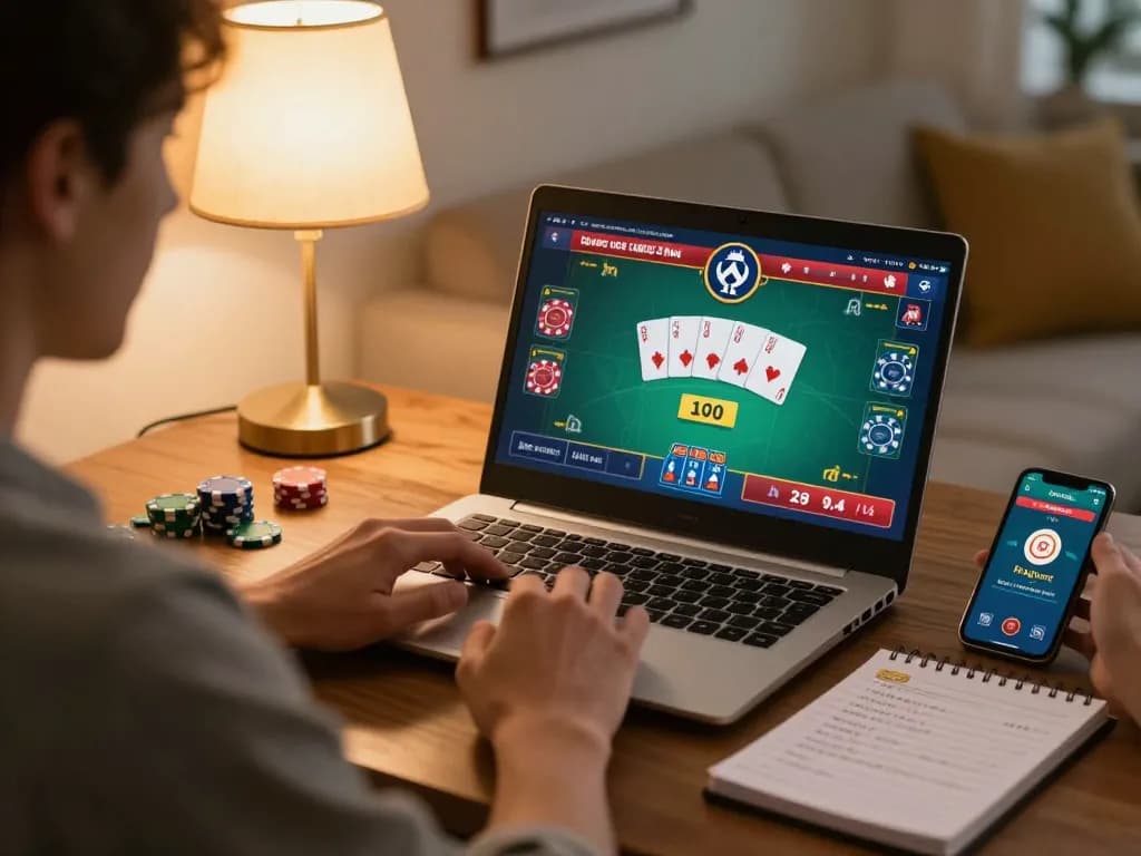 Engaging online gameplay for Đăng ký DA88 on laptop with strategic notes and betting app.